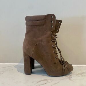 Call It Spring Taupe Lace-Up Boots